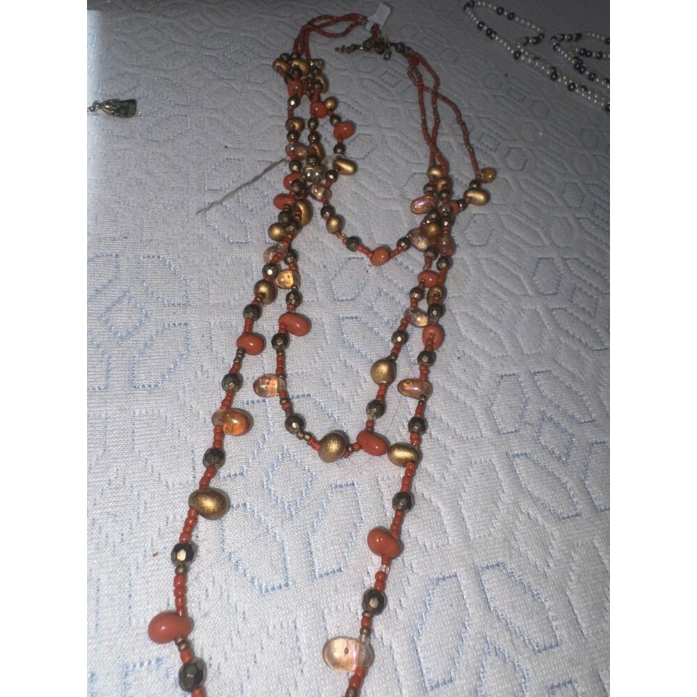 red southwest glass vintge necklace
